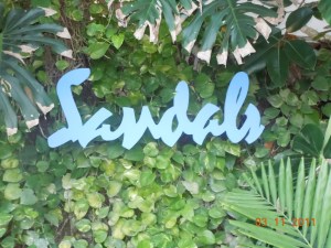 SANDALS sign